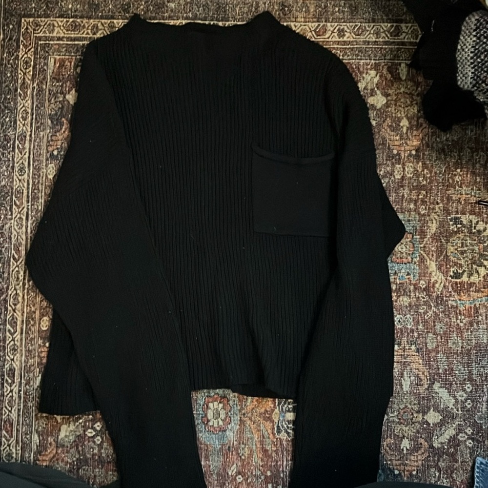 Black mock neck sweater